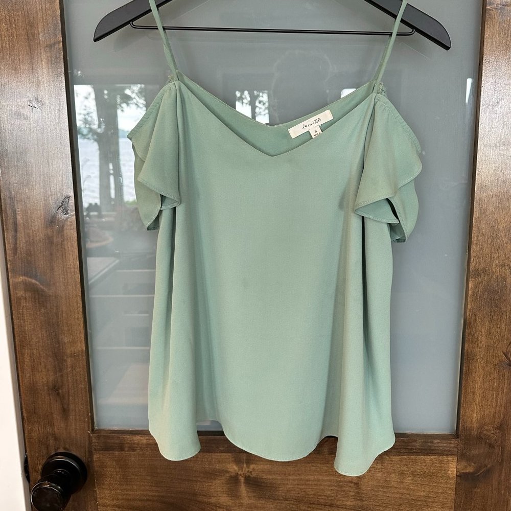 Flowy Muted Green Top